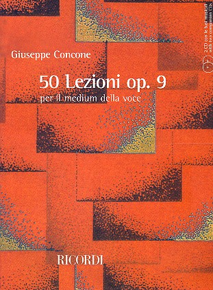 50 Lezioni op.9 per il medium della voce (+2 CD's) per canto e pianoforte