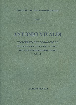 Concerto in do maggiore per violino, archi in due cori e 2 cembali partitura