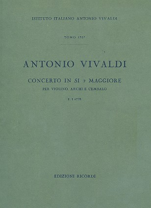 Concerto in sib maggiore RV376 per violino, archi e cembalo partitura