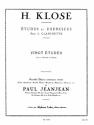 KLOSE 20 ETUDES D'APRES KREUTZER ET FIORILLO CLARINETTE