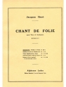 IBERT CHANT DE FOLIE PARTITION D'ORCHESTRE IN 16 (POCHE)