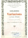 DESPORTES Y. VARIATIONS EN FORME D'ETUDES SUR UN THEME DE CHANSON POPULAIRE VIOLON ET PIANO