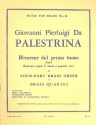 Ricercar del primo tuono for 4-part brass choir (Trp, Hrn/Trp, Pos/Hrn, Bar/Pos/Tb) score and parts