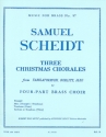 3 Christmas Chorales for trumpet, horn (trp,trb), trombone (horn) and baritone (trb, tuba) score and parts