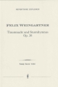 Weingartner, Felix Traumnacht und Sturmhymnus fr Chor und Orchester op.38 Studienpartitur