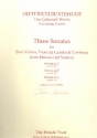 3 Sonatas for 2 violins, viola da gamba and Bc score and parts