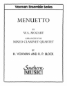 Wolfgang Amadeus Mozart Menuetto Mixed Clarinet Quartet Partitur