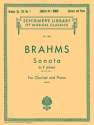 Johannes Brahms, Sonata For Clarinet & Piano In F Minor Klarinette und Klavier Buch