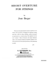 Jean Berger, Short Overture for Strings Orchestra Partitur