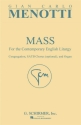 Gian Carlo Menotti, Mass for the Contemporary SATB Chorpartitur