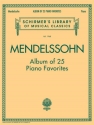 Felix Mendelssohn Bartholdy, Album Of 25 Piano Favourites Klavier Buch