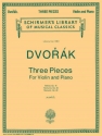 Antonn Dvork, Three Pieces For Violin And Piano Violine und Klavier Buch