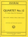 Antonin Dvorak, Quartet No. 12 In F Major Opus 96 flute, Violin, Viola and Cello Partitur + Stimmen