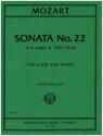 Sonata no.22 in A Major KV305/293d for flute and piano