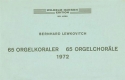 Bernhard Lewkovitch, 65 Organ Chorales Orgel Buch