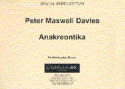 Peter Maxwell Davies, Anakreontika Soprano, Alto Flute, Cello, Harpsichord and Percussion Stimmen-Set