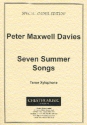 Peter Maxwell Davies, Seven Summer Songs - Tenor Xylophone Percussionensemble Stimme