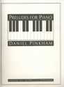 Daniel Pinkham, Preludes for Piano Klavier Buch