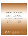 Daniel Pinkham, Jubilee and Psalm SATB, Brass Quintet and Organ Partitur