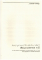 Missa solemnis in D fr 2 Soprane oder Sopran und Mezzosopran (Alt) und Orgel Partitur (la)