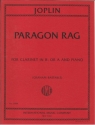 Scott Joplin, Paragon Rag Clarinet and Piano Book & Part[s]