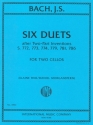 Johann Sebastian Bach, Six Duets Cello Duet Buch + Einzelstimme(n)