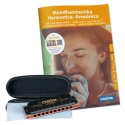 Professional Blues Harmonica Set (incl. 4 languages Method (DE/EN/FR/ES), case, cleaning cloth)