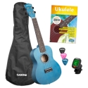 Concert Ukulele Linden Blue Set (incl. Bag, 3 Picks, Book, Tuner)