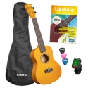 Concert Ukulele Linden Yellow Set (incl. Bag, 3 Picks, Book, Tuner)