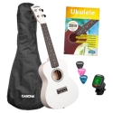 Concert Ukulele Linden White Set (incl. Bag, 3 Picks, Book, Tuner)