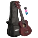 Soprano Ukulele Mahogany Red Lefthand (incl. Bag padded, 3 Picks)