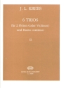 6 Trios Fur 2 Floten Und Basso Continuo 2 Flute Duet and Piano Buch