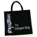 The Chopin Bag (Shopping Bag) Jute Bag, schwarz/wei, 36x40x18cm