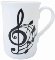 Tasse 'Spiral Treble Clef' black/white Bone China Mug