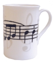 Grey Music Notes Bone China Mug