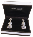 Silver-Plated Violin Cufflinks