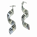 Silver-Plated Spiral Keyboard Earrings