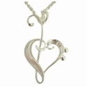 Silver-Plated Heart of Clefs Pendant