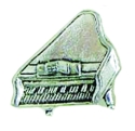 Pewter Pin Badge Piano