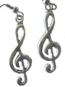 Pewter Earrings Treble Clef