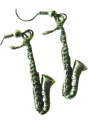 Pewter Earrings Saxophone