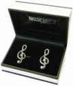 Silver-Plated Treble Clef Cufflinks